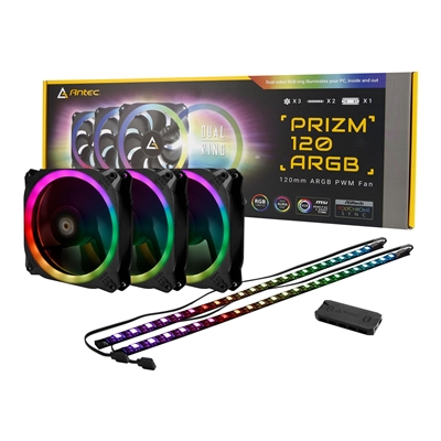 Antec Prizm 120 ARGB LED Fans 3 in 1 Pack with Fan Controller & ARGB LED Strips