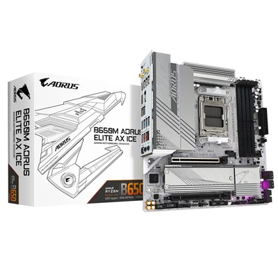 Gigabyte B650M GAMING X AX AMD AM5 Socket Motherboard, Micro-ATX, 4x DDR5 Slots, 2x M.2 Sockets, 2x USB-C Port, Fitted I/O Shield, 2.5GbE LAN, Wi-Fi 6E, 1x DisplayPort / 1x HDMI Port