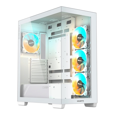 Gigabyte C500 Panoramic Stealth Ice RGB Gaming PC Case, Tempered Glass, Optimized Airflow, ATX/Micro-ATX, Support for Liquid Cooling