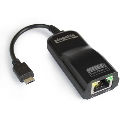 Plugable USB2-OTGE100 USB 2.0 OTG Micro USB to 10/100 Ethernet Adapter
