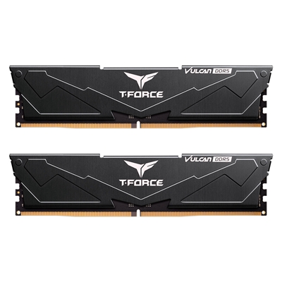 Team T-Force Vulcan FLBD516G5600HC40BDC01 System Memory, 16GB (2 x 8GB) DDR5, 6000MHz, CL38, Black