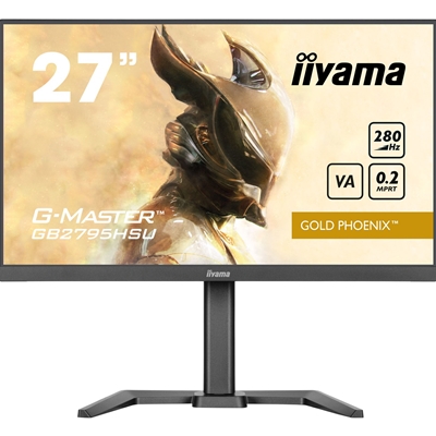 iiyama G-MASTER GB2795HSU-B1 27 inch IPS Monitor, Full HD, 0.2ms, HDMI, DisplayPort, HDCP, USB Hubx4, Freesync, 280Hz, Speakers, Black, Internal PSU, Height Adjust, Pivot, VESA